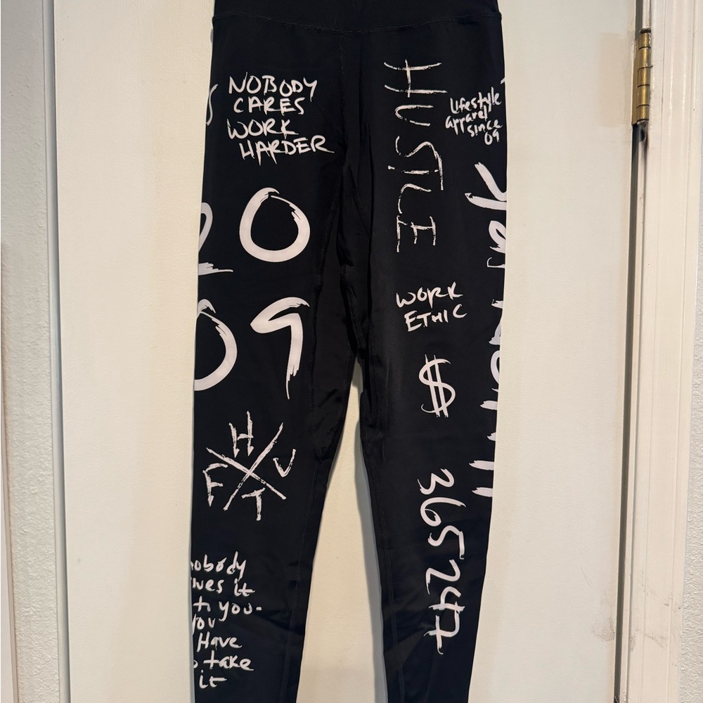 Black Graphic HTFU Leggings